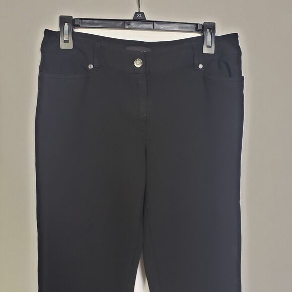 Talbots Womens Pant Sz 6 Black Cropped Mid Rise Stretch Knit Pockets Rayon Blend - Picture 7 of 9
